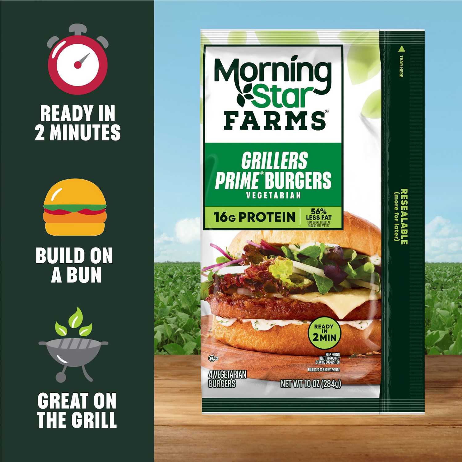 slide 2 of 5, MorningStar Farms Grillers Prime Veggie Burgers, 4 ct