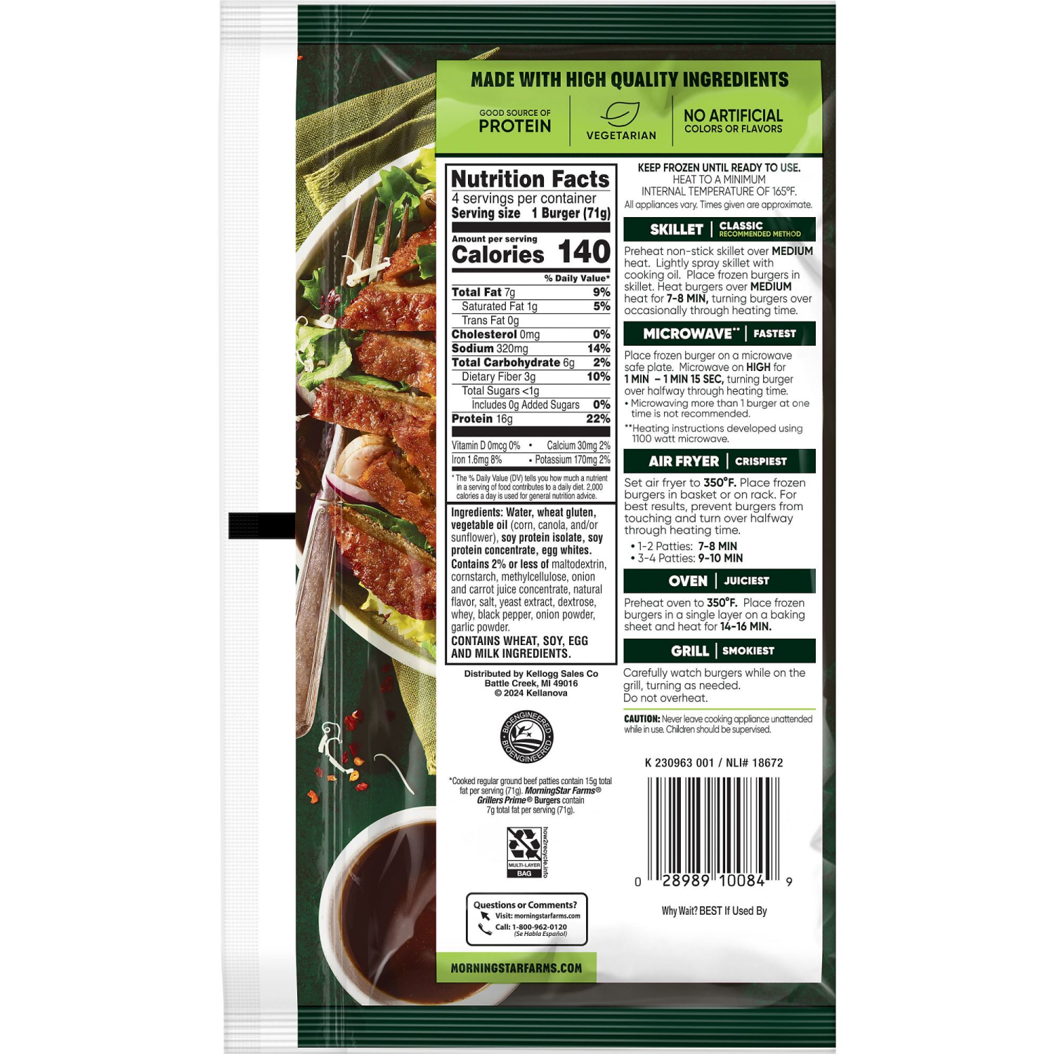 slide 3 of 5, MorningStar Farms Grillers Prime Veggie Burgers, 4 ct