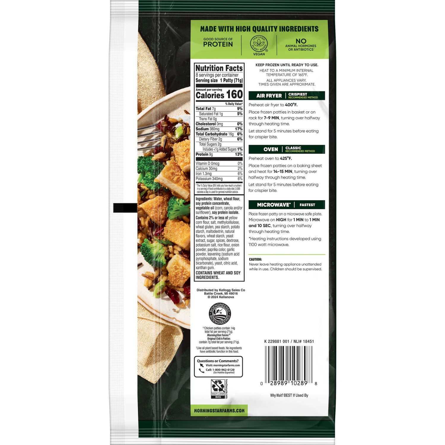 slide 3 of 5, MorningStar Farms Original Plant Based Chik'n Patties, 8 ct