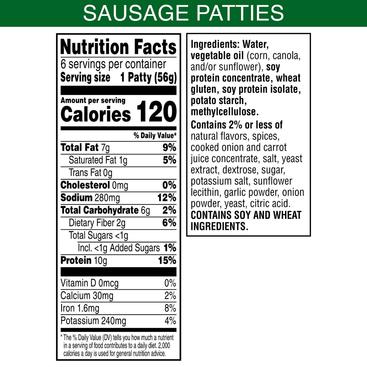 slide 5 of 5, MorningStar Farms Original Jumbo Vegan Sausage Patties, 6 ct