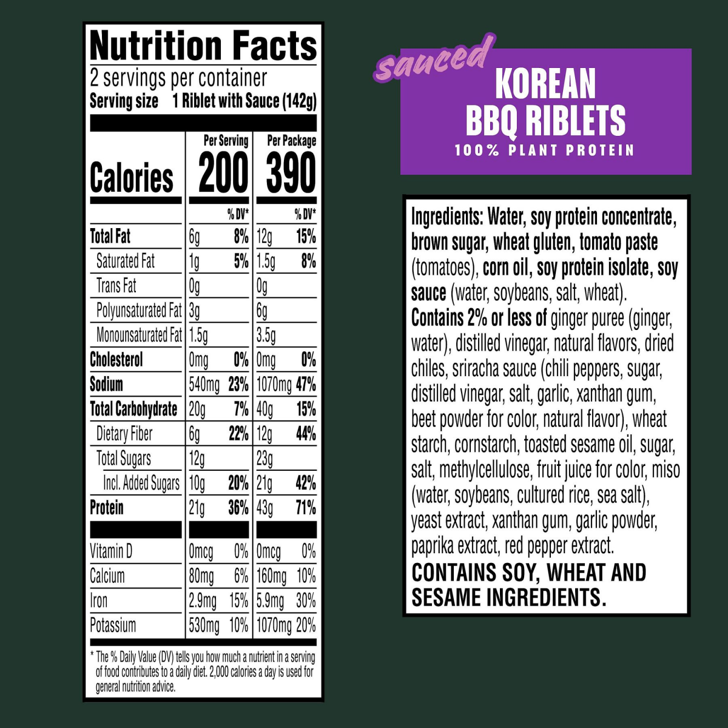 slide 5 of 5, MorningStar Farms Korean BBQ Vegan Sauced Riblets, 2 ct