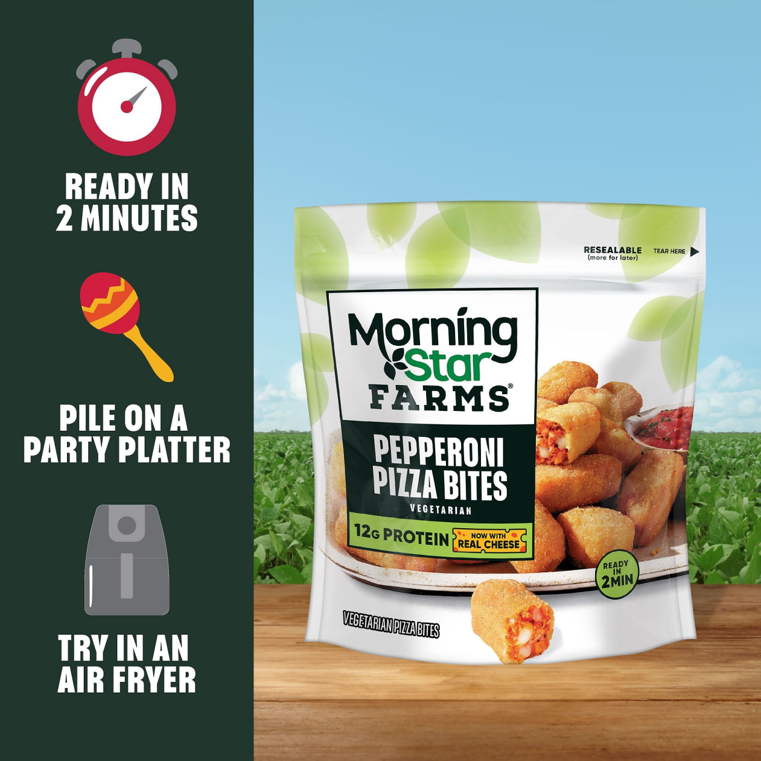 slide 2 of 5, Morningstar Farms Meal Solutions Pepperoni 9.5oz, 9.5 oz