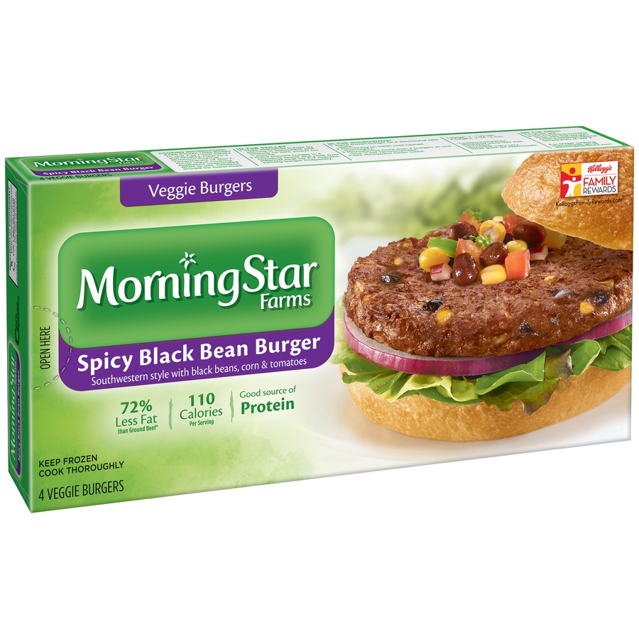 slide 2 of 2, MorningStar Farms Veggie Burgers Spicy Black Bean - 4 Ct, 4 ct; 9.5 oz