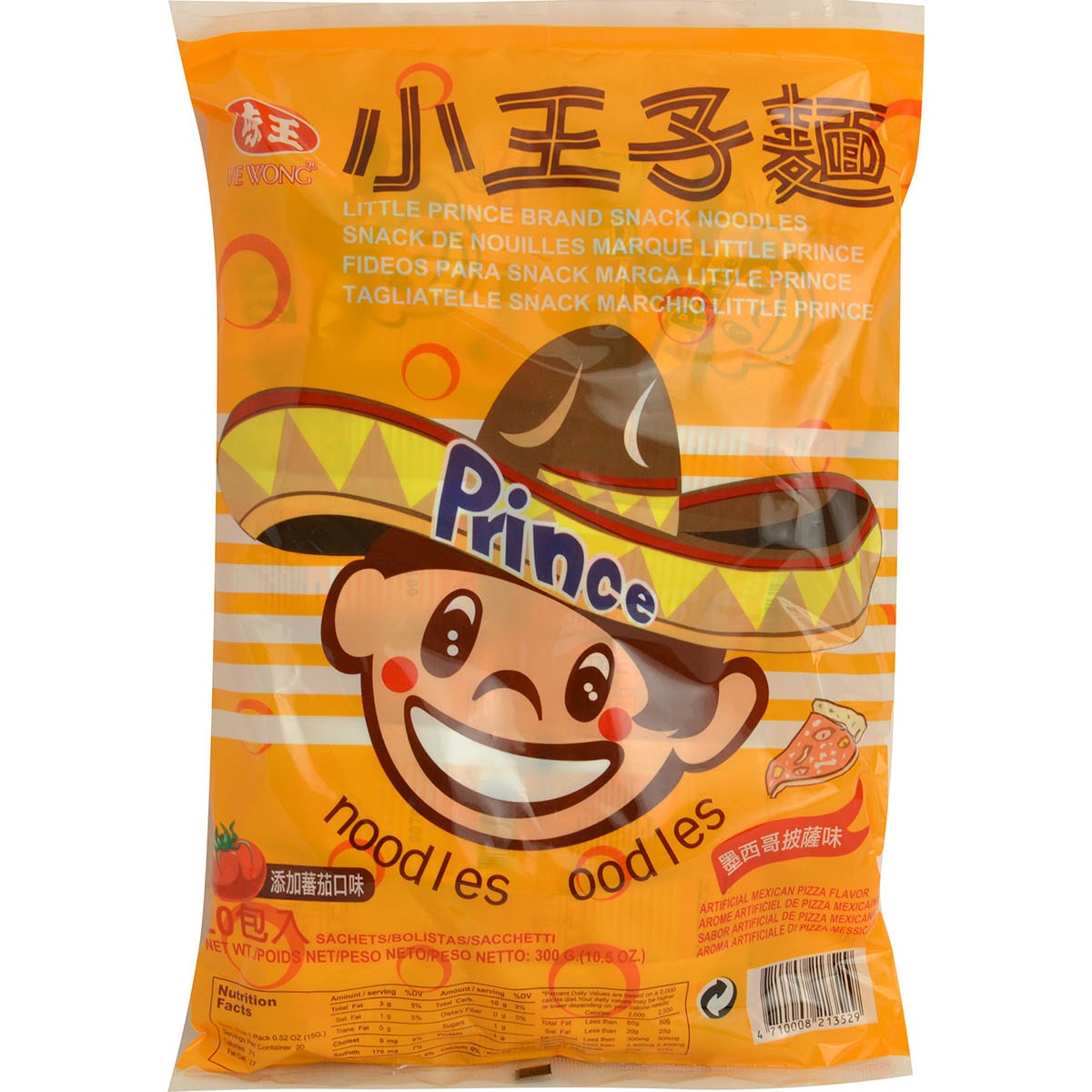 slide 1 of 1, Ve Wong Prince Mexican Pizza Noodle Snacks, 6000 gram