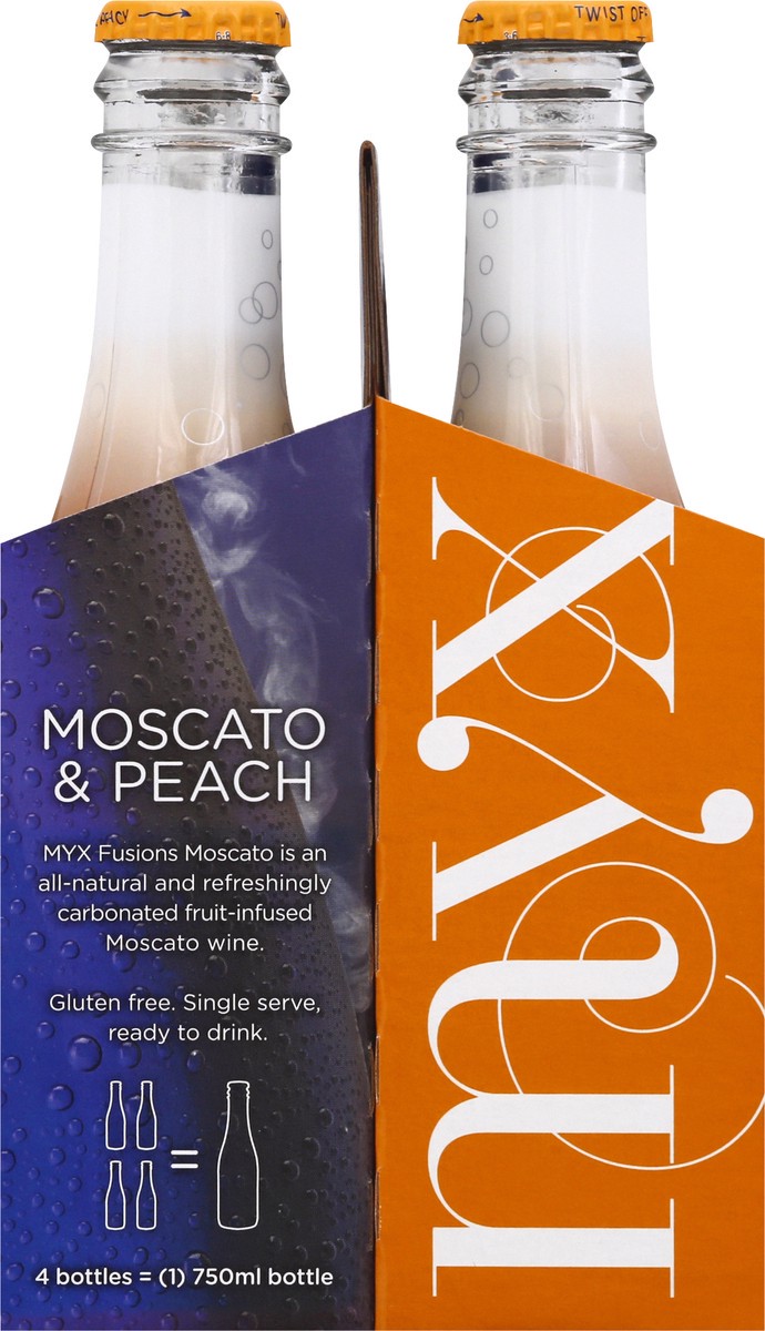 slide 6 of 9, MYX Fusions Myx Moscato Fusions Peach 4Pk, 748 ml