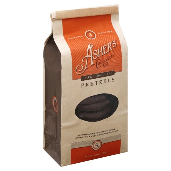 slide 1 of 1, Asher's Asher Dark Choc Pretzel, 6.5 oz