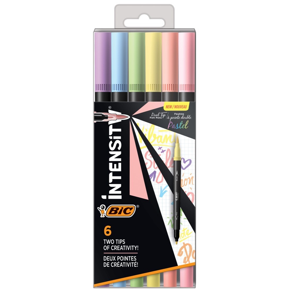 slide 1 of 2, Bic Intensity Dual Tip Pastel Pens, 6 ct