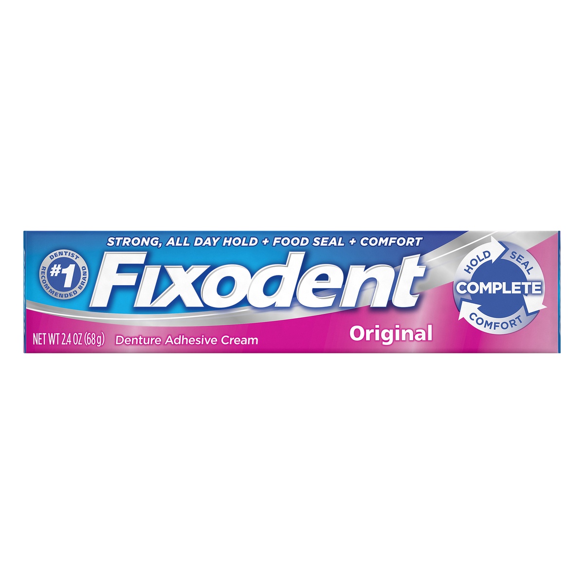 slide 1 of 4, Fixodent Original Denture Adhesive Cream, 2.4 oz