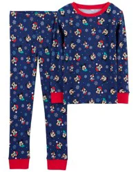 Carter's Kid 2-Piece Christmas Mickey 100% Snug Fit Cotton Pajamas Red/White 6