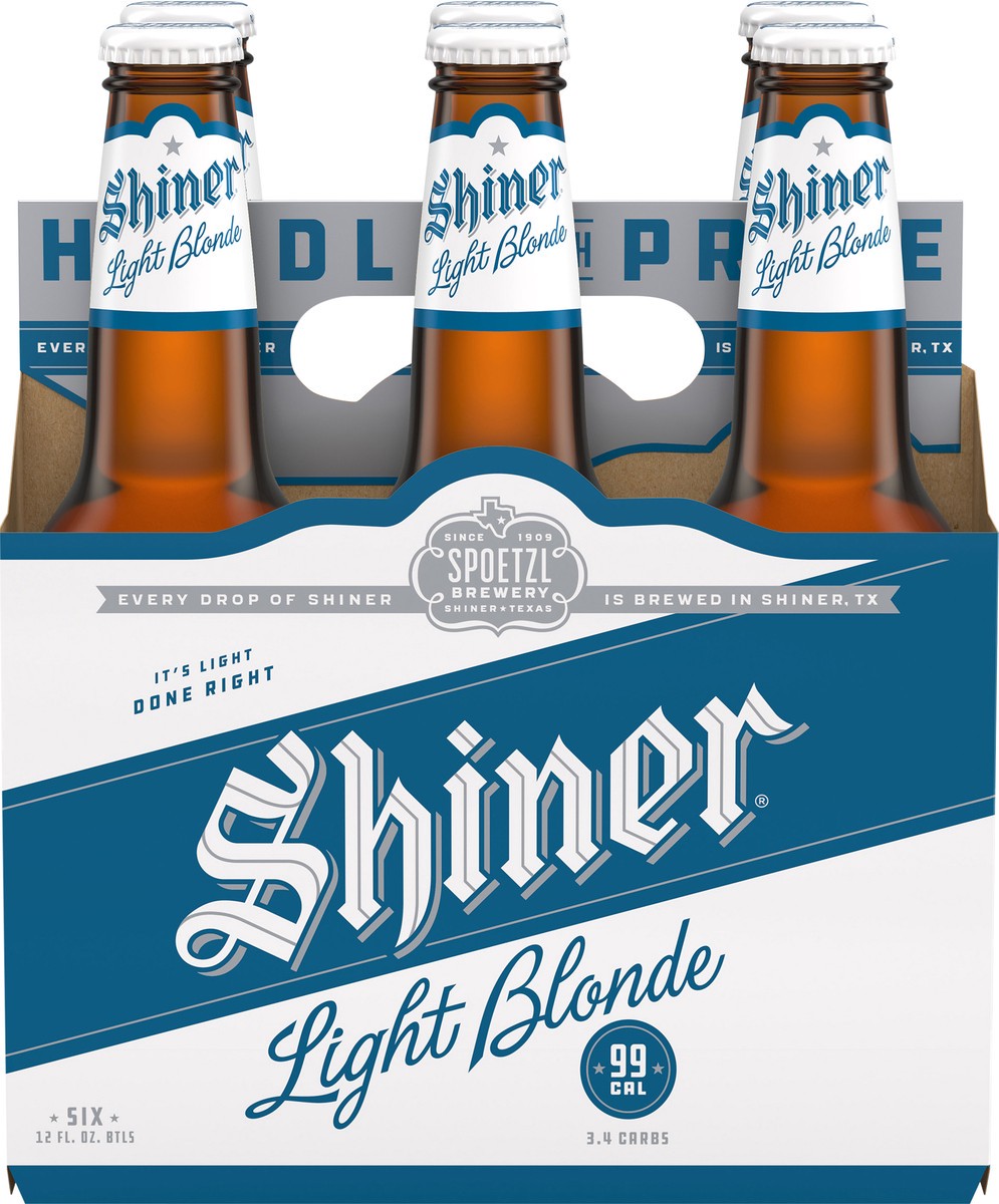 slide 6 of 7, Shiner Beer Shiner Light Blonde Beer, Shiner Craft Beer, 6 Pack, 12 fl oz Bottles, 4.2% ABV, 99 Calories, 3.4g Carbs, 12 fl oz