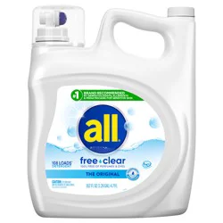 All Liquid Laundry Detergent Free Clear for Sensitive Skin, 162 oz, 108 Loads