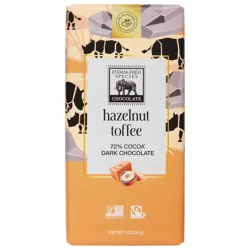 Endangered Species 72% Cocoa Hazelnut Toffee Dark Chocolate 3 oz