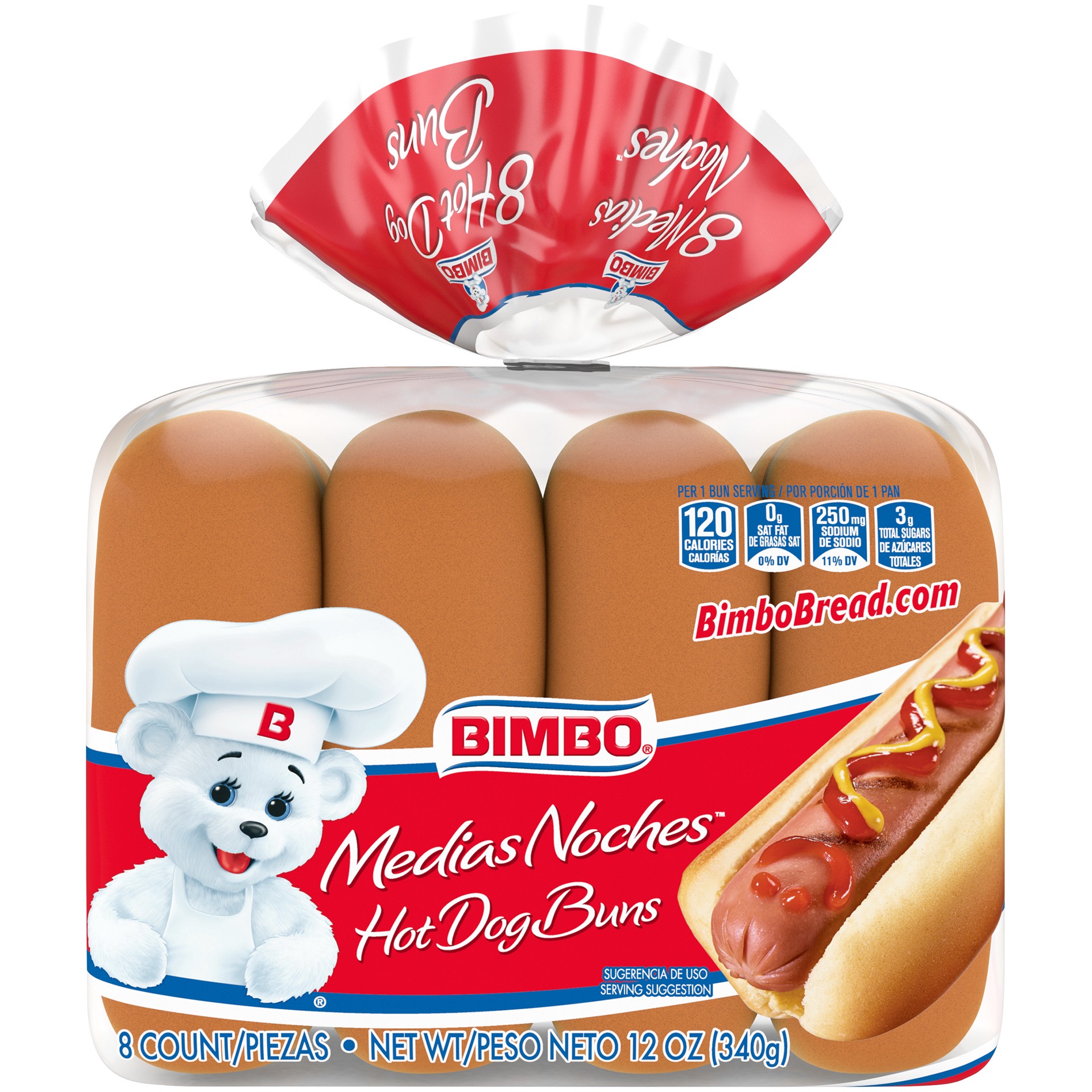 slide 1 of 9, Bimbo Hot Dog Buns, 8 count,, 8 ct