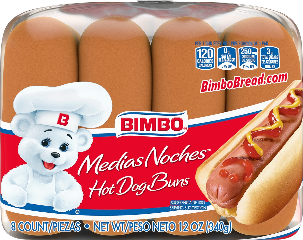 slide 2 of 9, Bimbo Hot Dog Buns, 8 count,, 8 ct