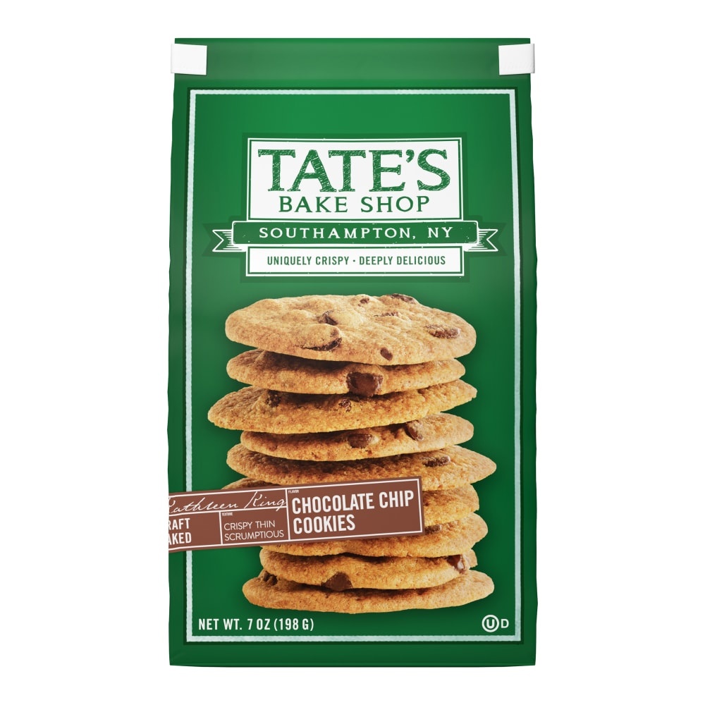 slide 1 of 2, Tate's Bake Shop Cookies All Natural Chocolate Chip, 