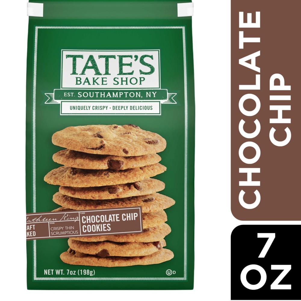 slide 1 of 1, Tate's Bake Shop Cookies All Natural Chocolate Chip - 7 oz, 7 oz