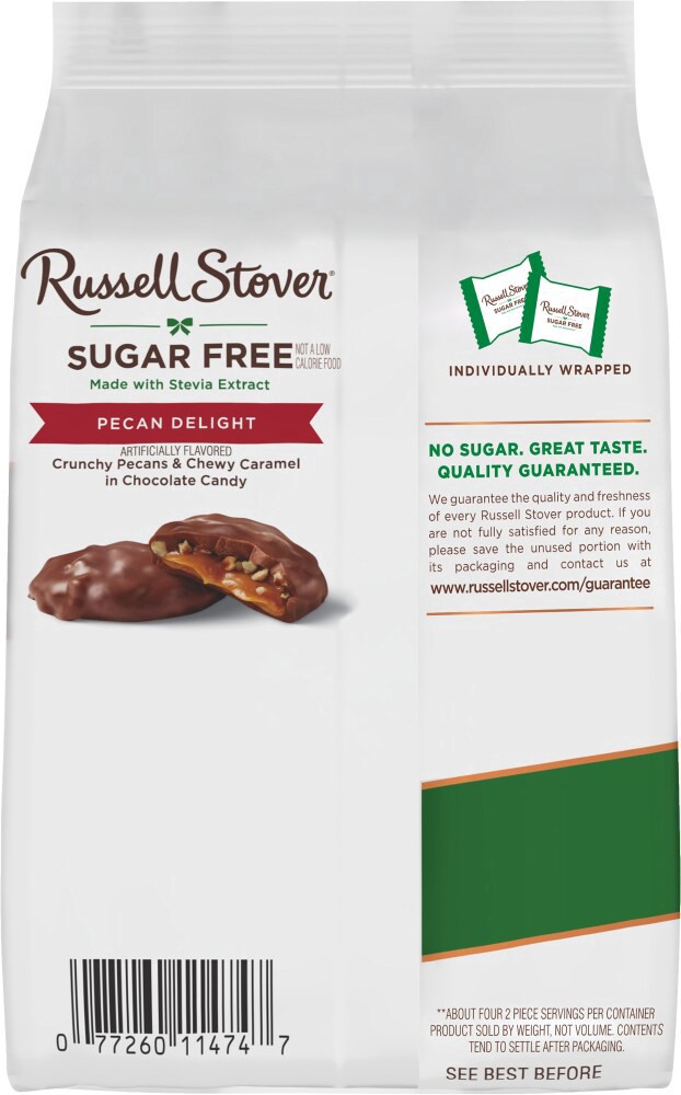 slide 2 of 2, RUSSELL STOVER Sugar Free Pecan Delight Chocolate Candy, 4.7 oz bag, 8 ct