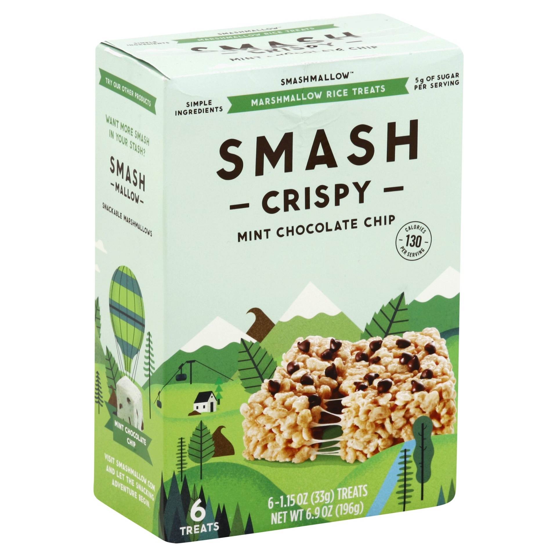 slide 1 of 1, SmashMallow Mint Chocolate Chip Marshmallow Crispy, 6.9 oz