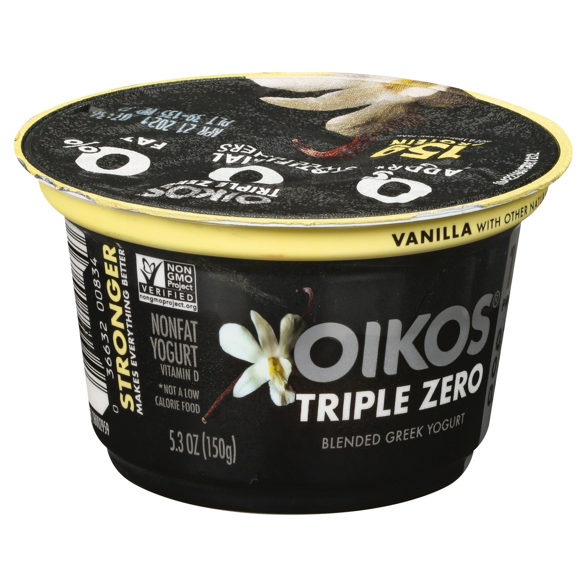 slide 2 of 11, Oikos Triple Zero Vanilla Greek Yogurt, 5.3 oz