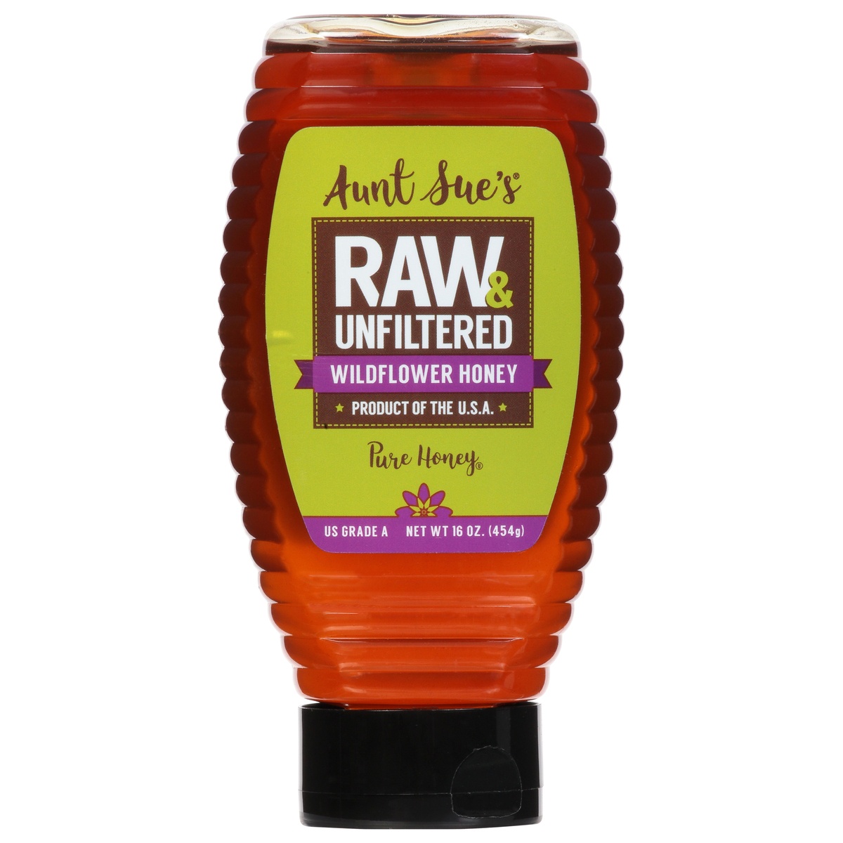 slide 1 of 9, Aunt Sue's Raw & Unfiltered Wildflower Honey 16 oz, 