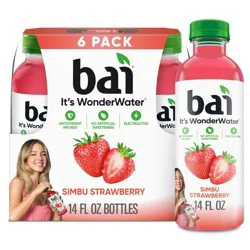 Bai Antioxidant Infused Water Beverage, Simbu Strawberry, 14 fl oz Bottles, 6 Pack