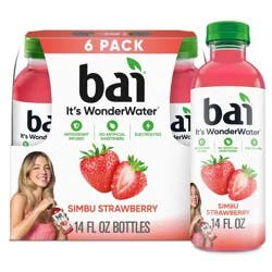 Bai Antioxidant Infused Water Beverage, Simbu Strawberry, 14 fl oz Bottles, 6 Pack