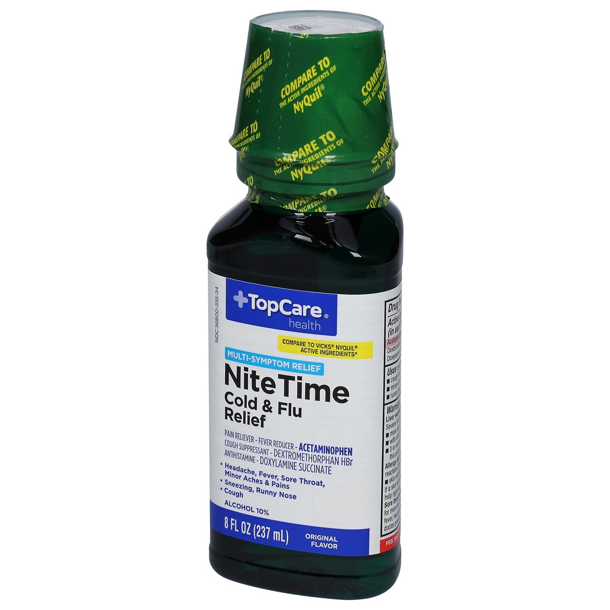 slide 3 of 9, TopCare Health Multi-Symptom Relief NiteTime Original Flavor Cold & Flu Relief 8 fl oz, 8 fl oz