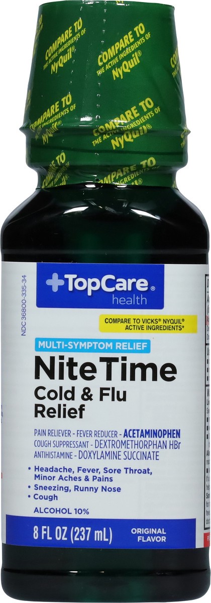 slide 6 of 9, TopCare Health Multi-Symptom Relief NiteTime Original Flavor Cold & Flu Relief 8 fl oz, 8 fl oz