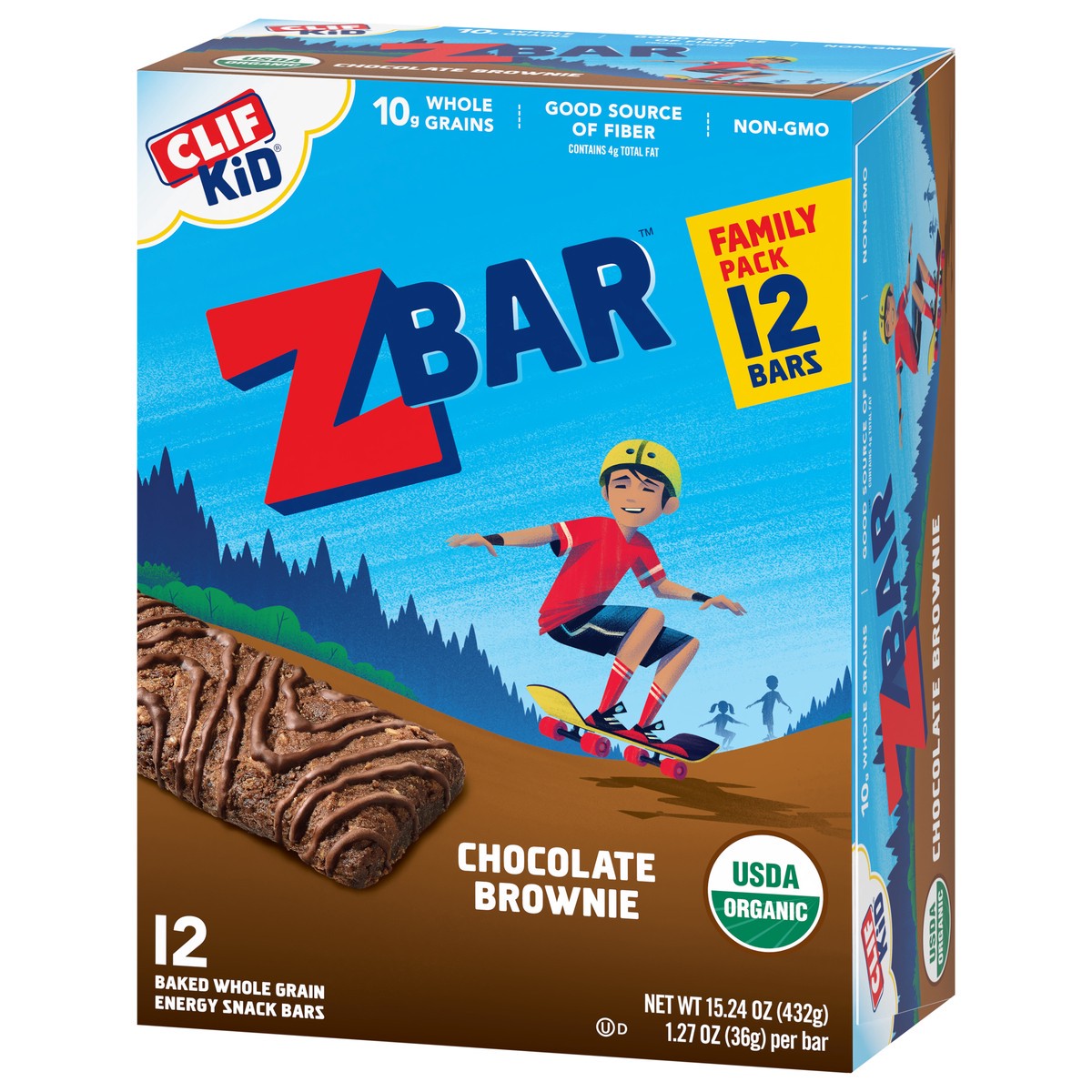 slide 5 of 9, Zbar - Chocolate Brownie - Soft-Baked Energy Snack Bars - Non-GMO - 11g Whole Grains - USDA Organic Granola Bars (12 Pack), 12 ct