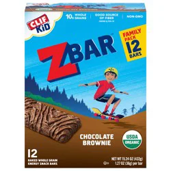 Zbar - Chocolate Brownie - Soft Baked Whole Grain Snack Bars - USDA Organic - Non-GMO - Plant-Based - 1.27 oz. (12 Pack)