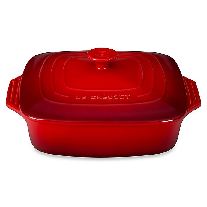 slide 1 of 1, Le Creuset Covered Square Casserole - Cherry, 2.75 qt