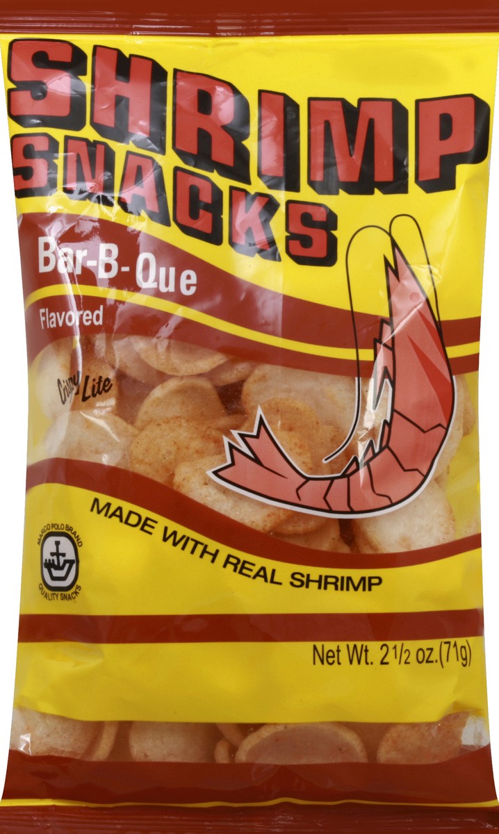 slide 2 of 6, Marco Polo Bar-b-que Flavored Shrimp Snacks, 2.5 oz