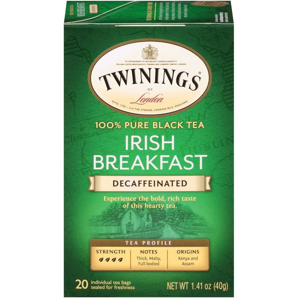 slide 1 of 7, Decaffeinated Irish Breakfast 20 ct Tea Bags, 20 ct; 1.41 oz