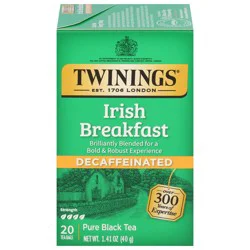 Twinings Decaffeinated Pure Irish Breakfast Black Tea 20 Tea Bags - 20 ct