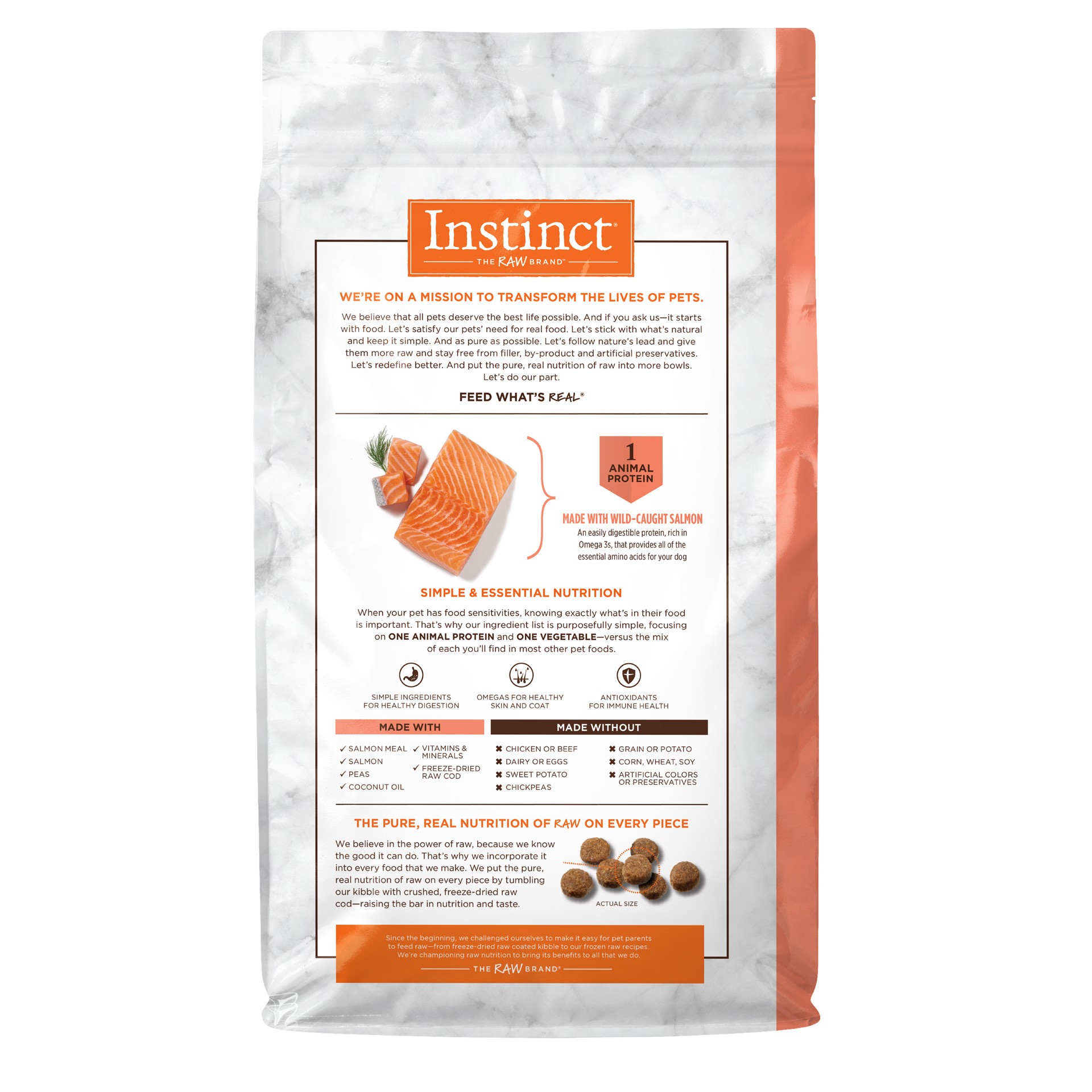 slide 6 of 7, Instinct Limited Ingredient Diet Salmon Dry Dog Food, 4 lb. Bag, 4 lb