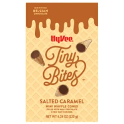 Hy-Vee Tiny Bites, Salted Caramel Mini Waffle Cones