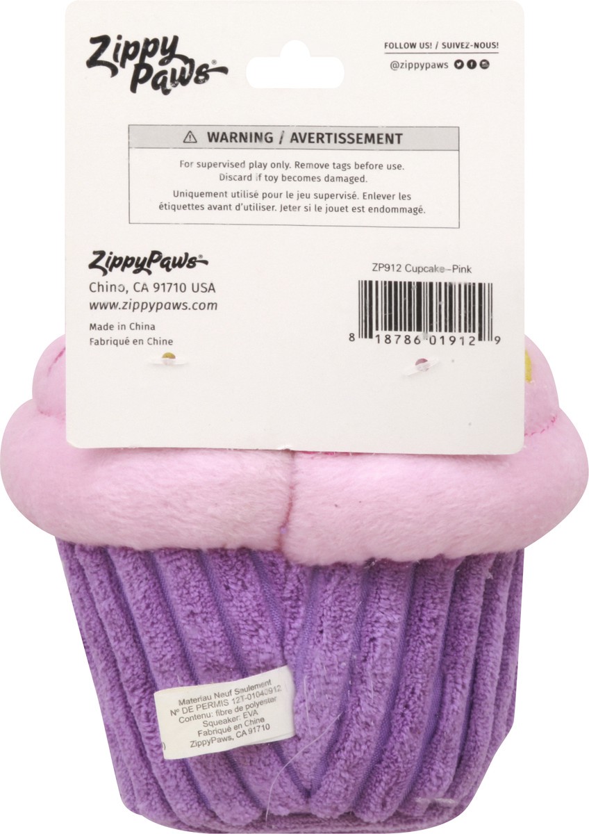 slide 5 of 9, Zippy Paws Nomnomz Pink Cupcake Squeaky Plush Dog Toy 1 ea, 1 ct