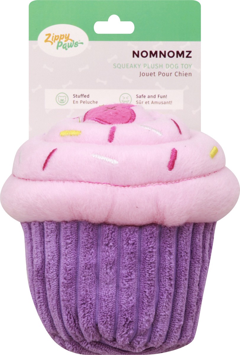 slide 1 of 9, Zippy Paws Nomnomz Pink Cupcake Squeaky Plush Dog Toy 1 ea, 1 ct