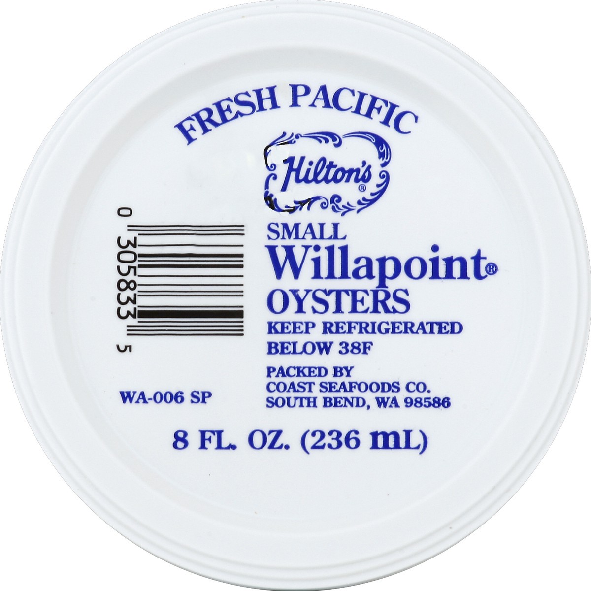 slide 4 of 4, Hiltons Oysters 8 oz, 8 oz