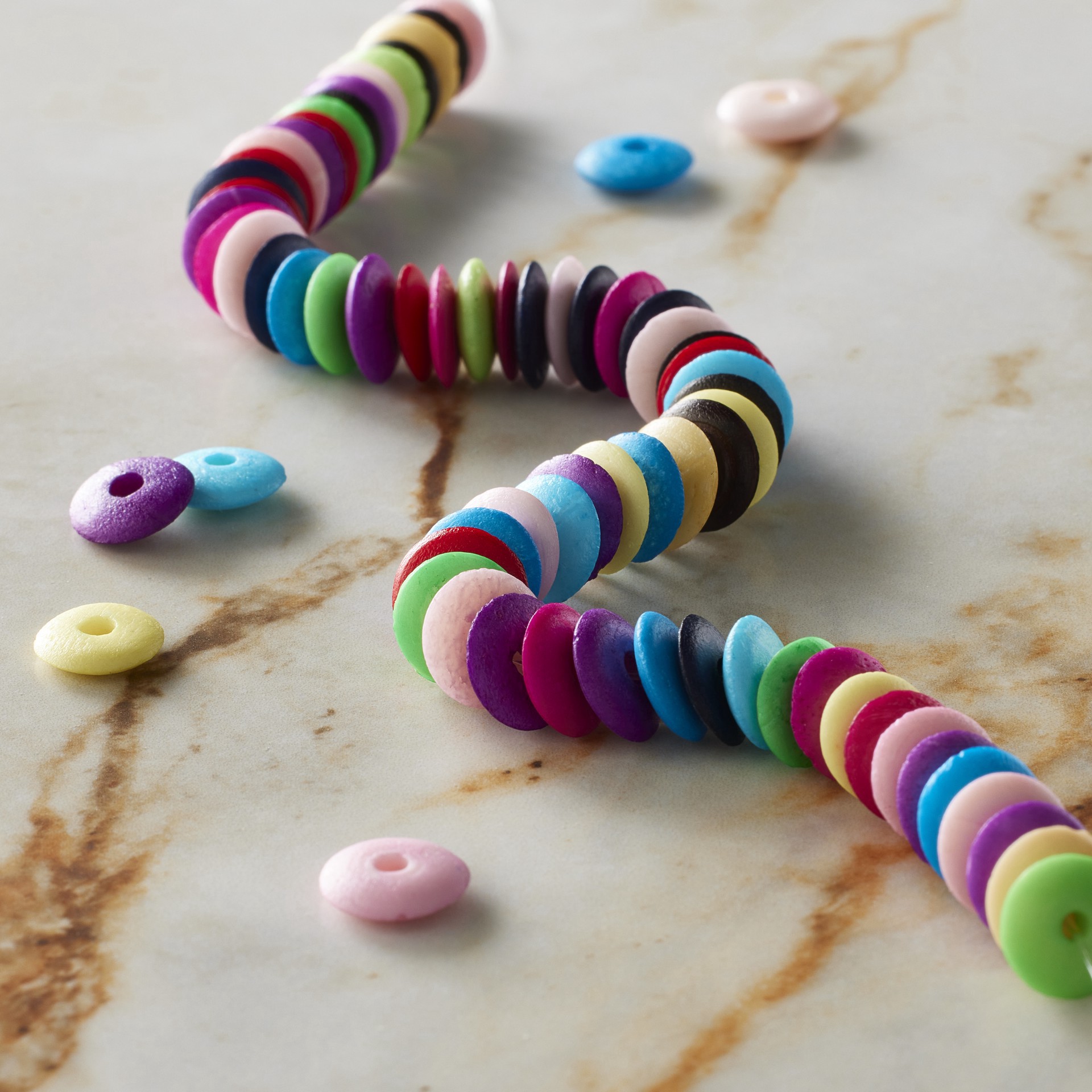 slide 3 of 3, Multicolor Bone Rondelle Beads By Bead Landing, 2mm-11mm
