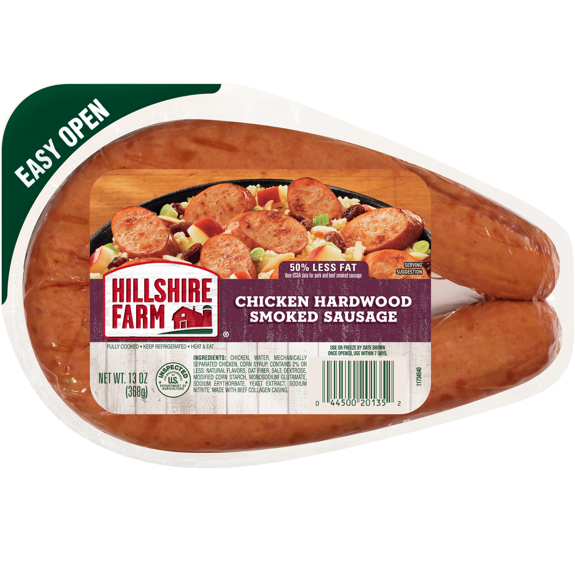 slide 1 of 7, Hillshire Farm Chicken Hardwood Smoked Sausage, 13 oz., 368.54 g