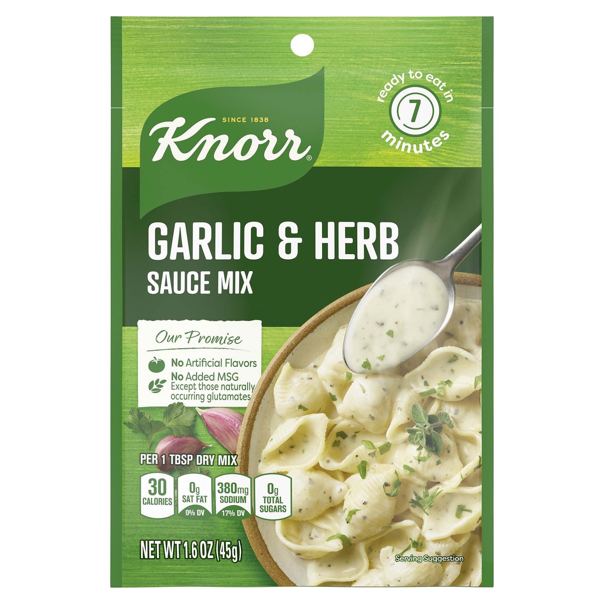 slide 1 of 7, Knorr Sauce Mix Garlic & Herb 1.6 oz, 1.6 oz