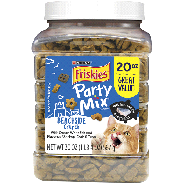 slide 1 of 2, Purina Friskies Made In Usa Facilities Cat Treats, Party Mix Beachside Crunch Ister, 20 oz