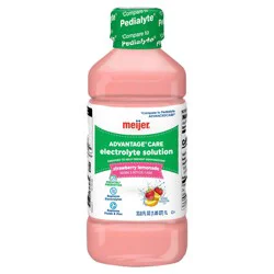 Meijer Advantage Care Electrolyte Solution, Strawberry Lemonade, With Prevital Prebiotics, 1 Liter