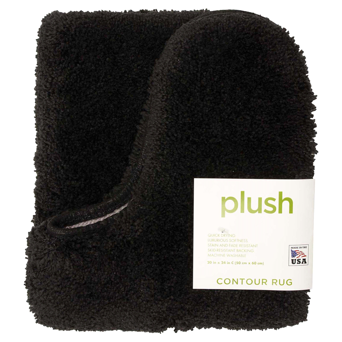 slide 5 of 5, Mohawk Plush Contour Bath Rug, 20"x24" Black, 1 ct