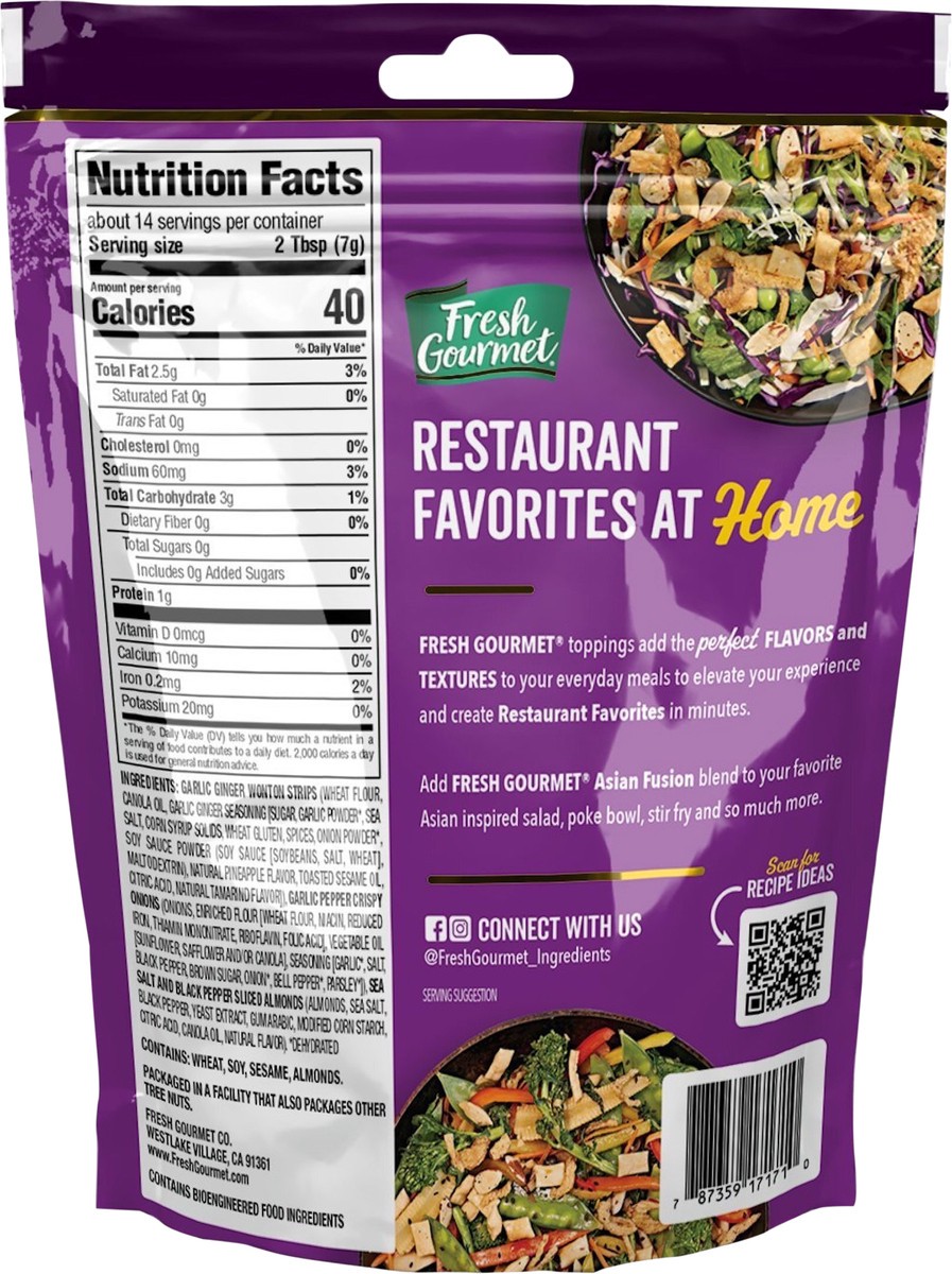 slide 7 of 7, Fresh Gourmet 3.5 oz. Asian Fusion Crunch, Bag, 3.5 oz