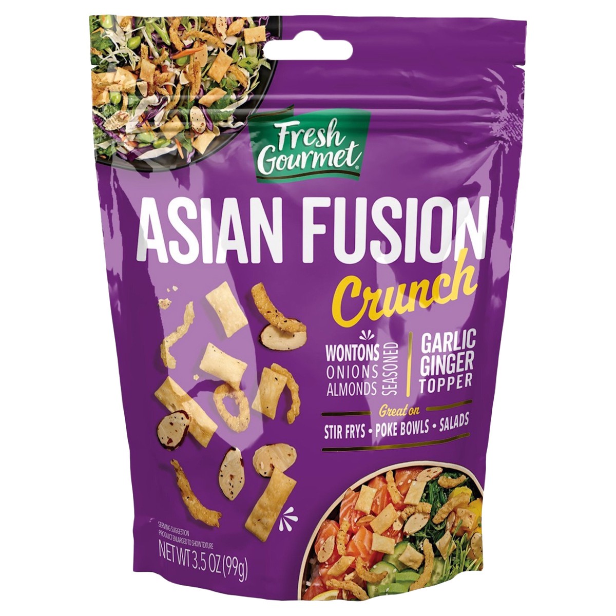 slide 2 of 7, Fresh Gourmet 3.5 oz. Asian Fusion Crunch, Bag, 3.5 oz