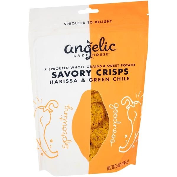 slide 1 of 1, Angelic Bakehouse 7 Sprouted Whole Grains & Sweet Potato Savory Crisps Harissa & Green Chile, 5 oz