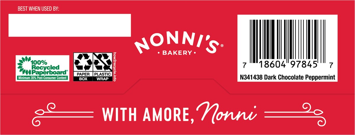 slide 3 of 8, Nonni's Nonni’s Dark Chocolate Peppermint Biscotti, 8-count carton 6.88 oz, 8 ct