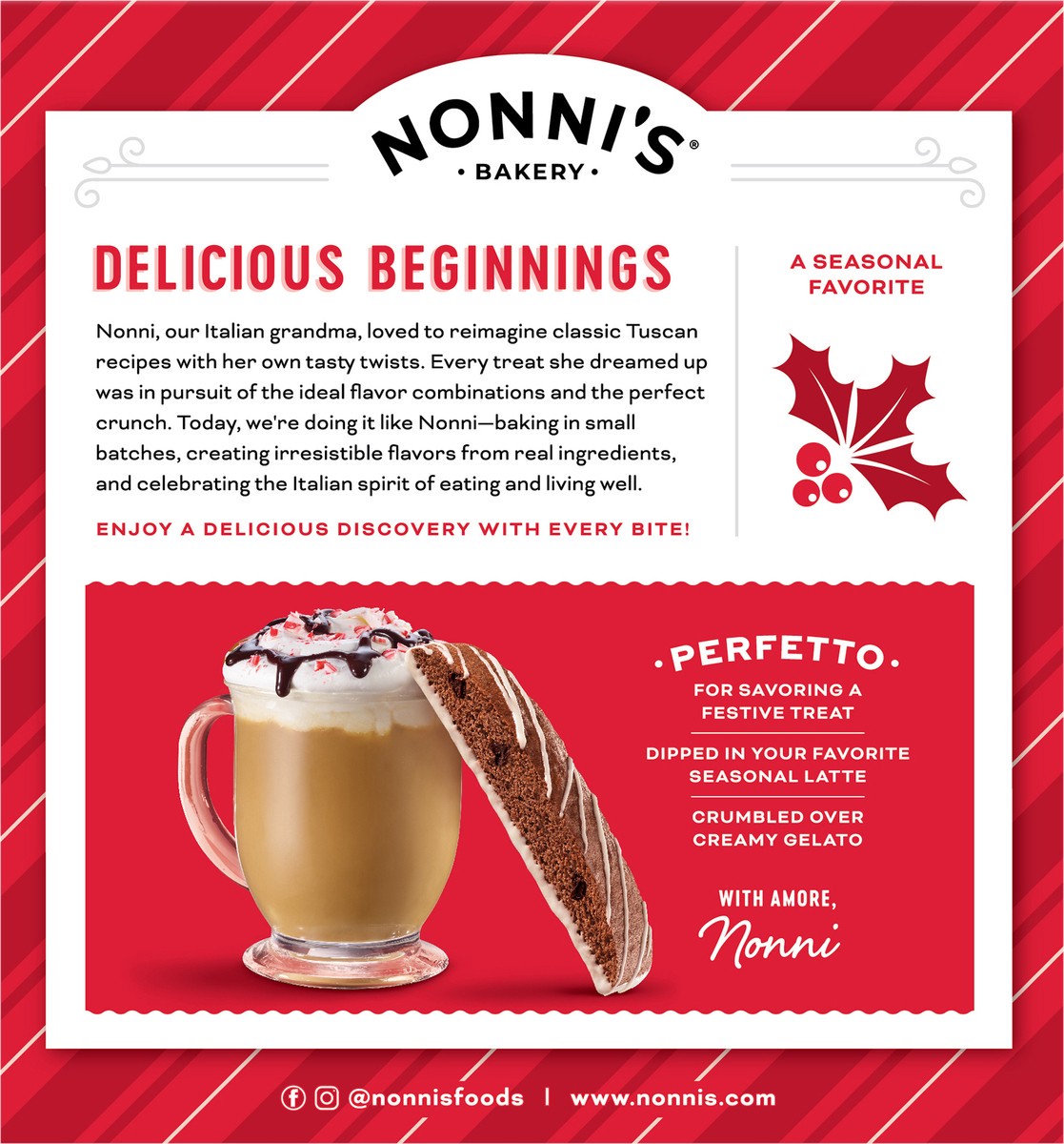 slide 8 of 8, Nonni's Nonni’s Dark Chocolate Peppermint Biscotti, 8-count carton 6.88 oz, 8 ct
